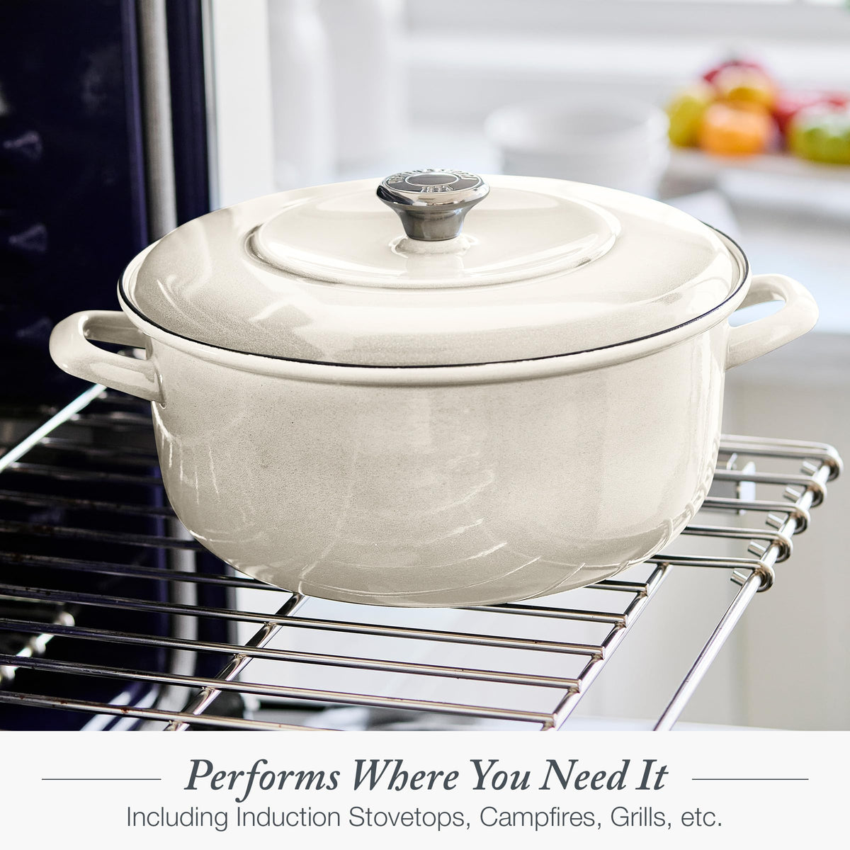 3.7QT & 5.5QT Dutch Ovens with Lids (Cream White)