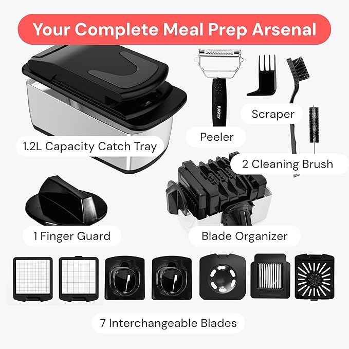 Fullstar The Original Pro Chopper - Vegetable Chopper and Spiralizer, Food Chopper with Container, Fruit Slicer, Kitchen Gadgets & Gifts, Home Essentials (9 in 1, SS Black)