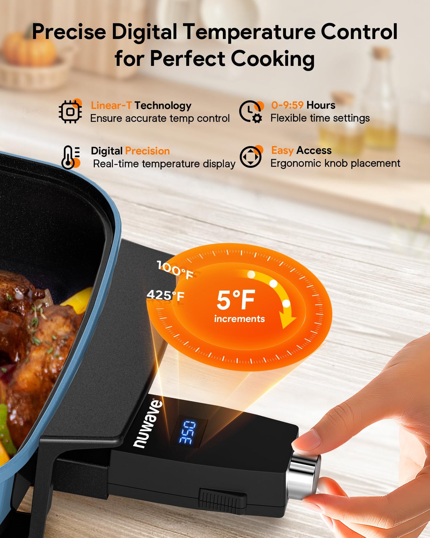 Medley XL Digital Electric Skillet (Cozy Blue)