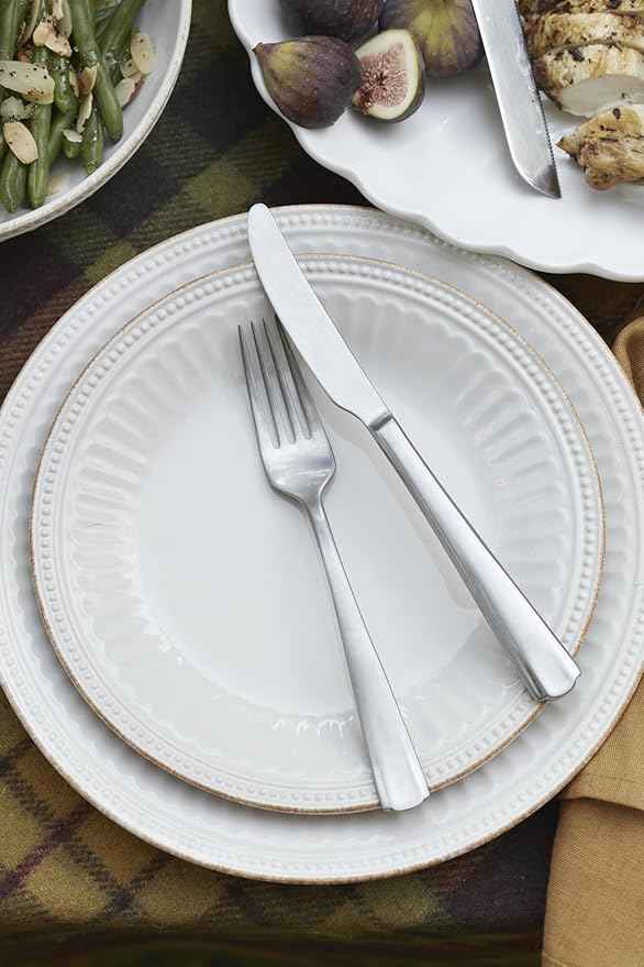Lenox 899195 French Perle Groove 18-Piece Dinnerware Set, Service For 6
