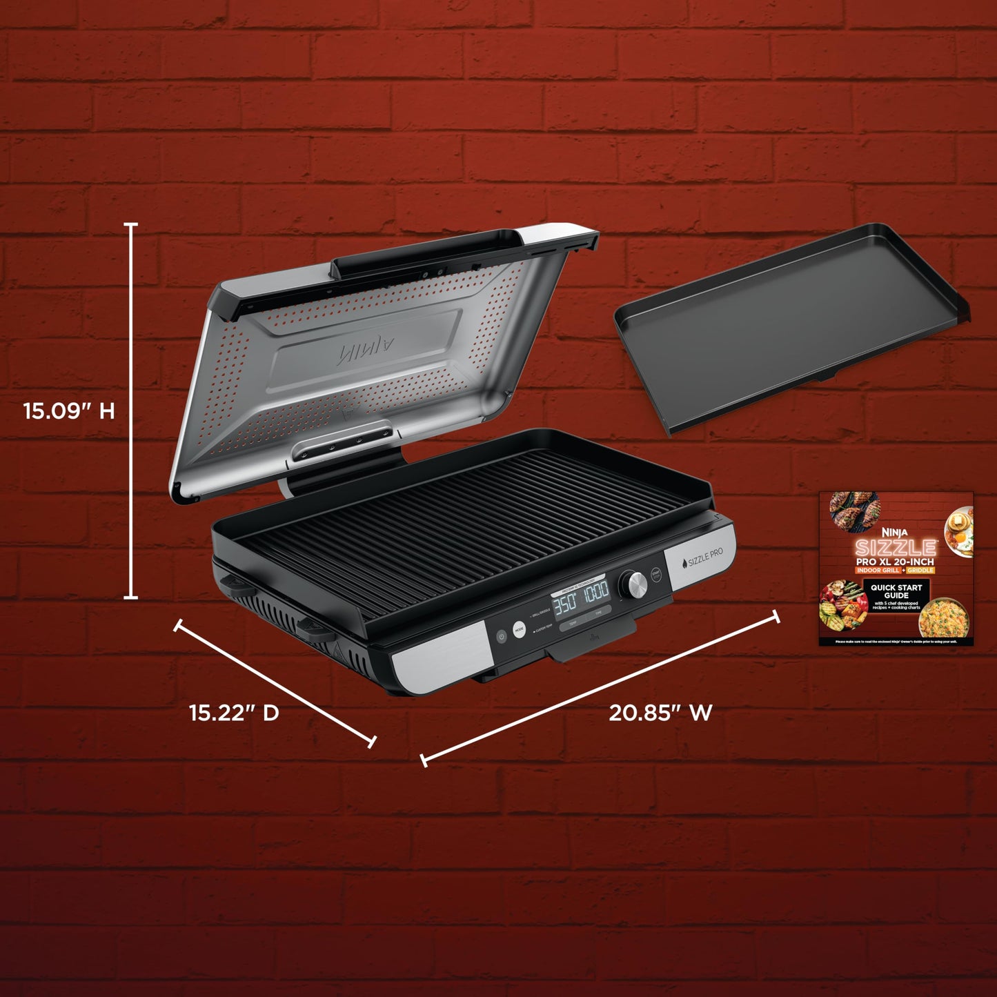 Sizzle™ Pro XL 20'' Indoor Griddle & Grill (20 Inch)