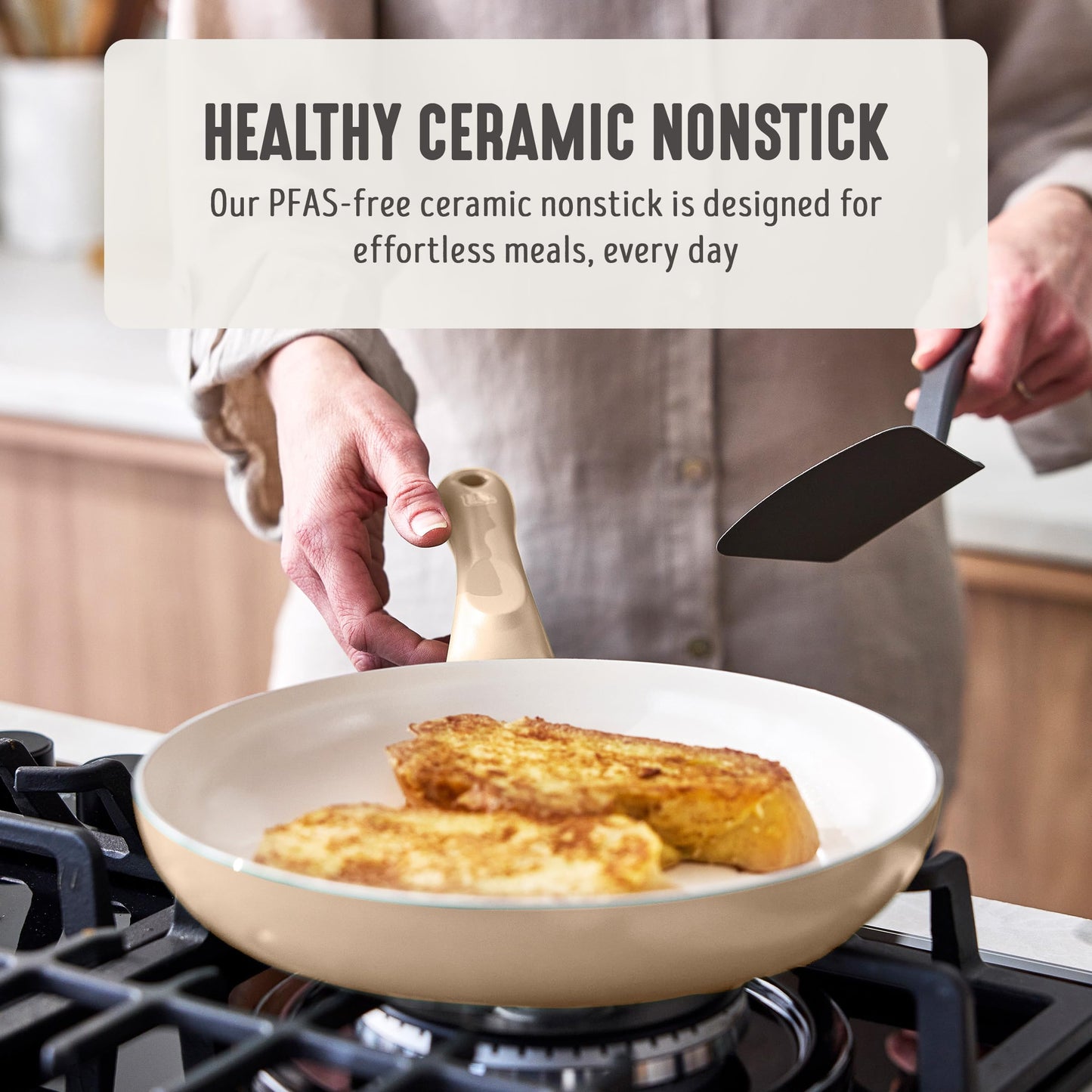 2 Piece 8" & 10" (8" and 10" Frying Pan Skillet Set / Beige Taupe)
