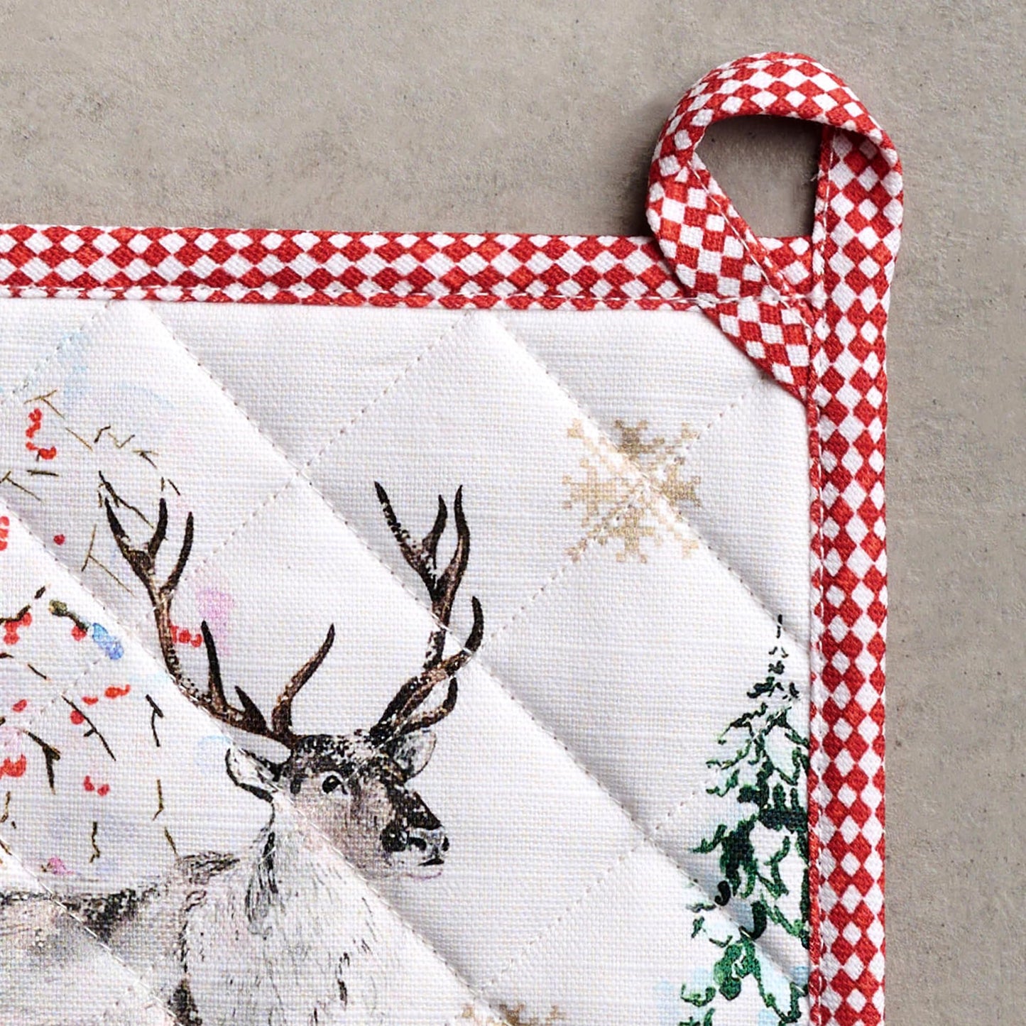 Pot Holders 100% Cotton Potholders (116 - Rural Christmas / 8" x 8" (Pot Holder Pack of 2))