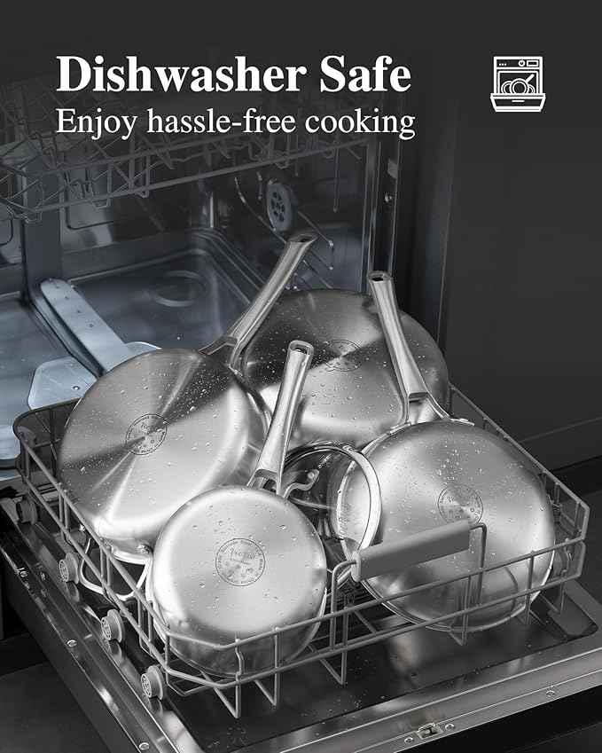 Stainless Steel Cookware Set,Tir-Ply Pots and Pans Set,13 Pcs Stainless Steel Induction Kitchen Cookware Sets,PFOA Free, Frying Pans, Butter warmer,Saute Pan & Stock Pot,Compatible with All Cooktops