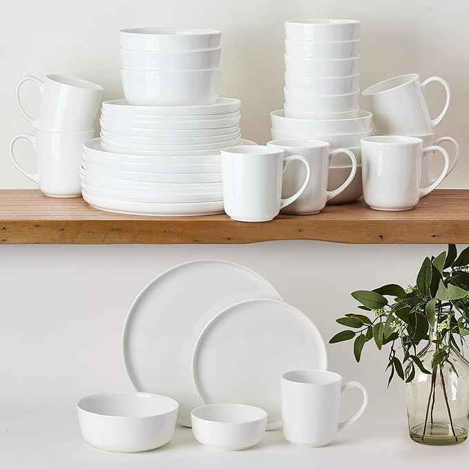 Mikasa Samantha Bone China Lightweight Chip Resistant 40 Piece Dinnerware Set, Service for 8