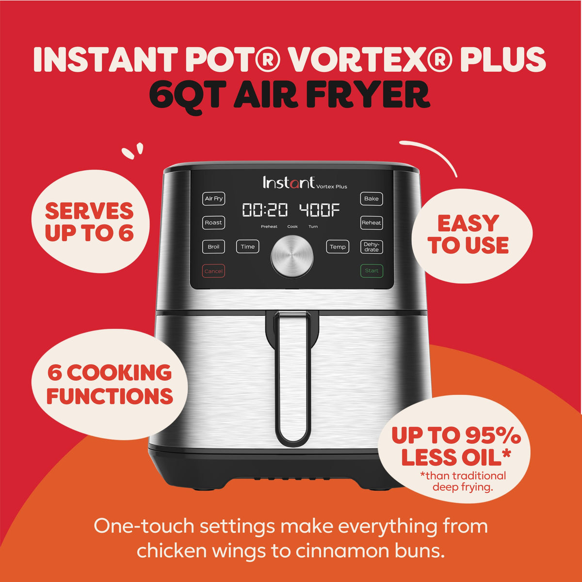 6QT VORTEX Plus Air Fryer (Stainless Steel / 6 qt)