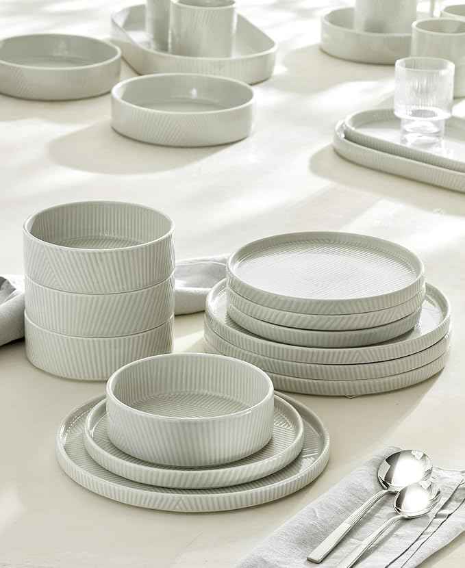 Lenox 897799 Modulus 12-Piece Dinnerware Set, Vapor