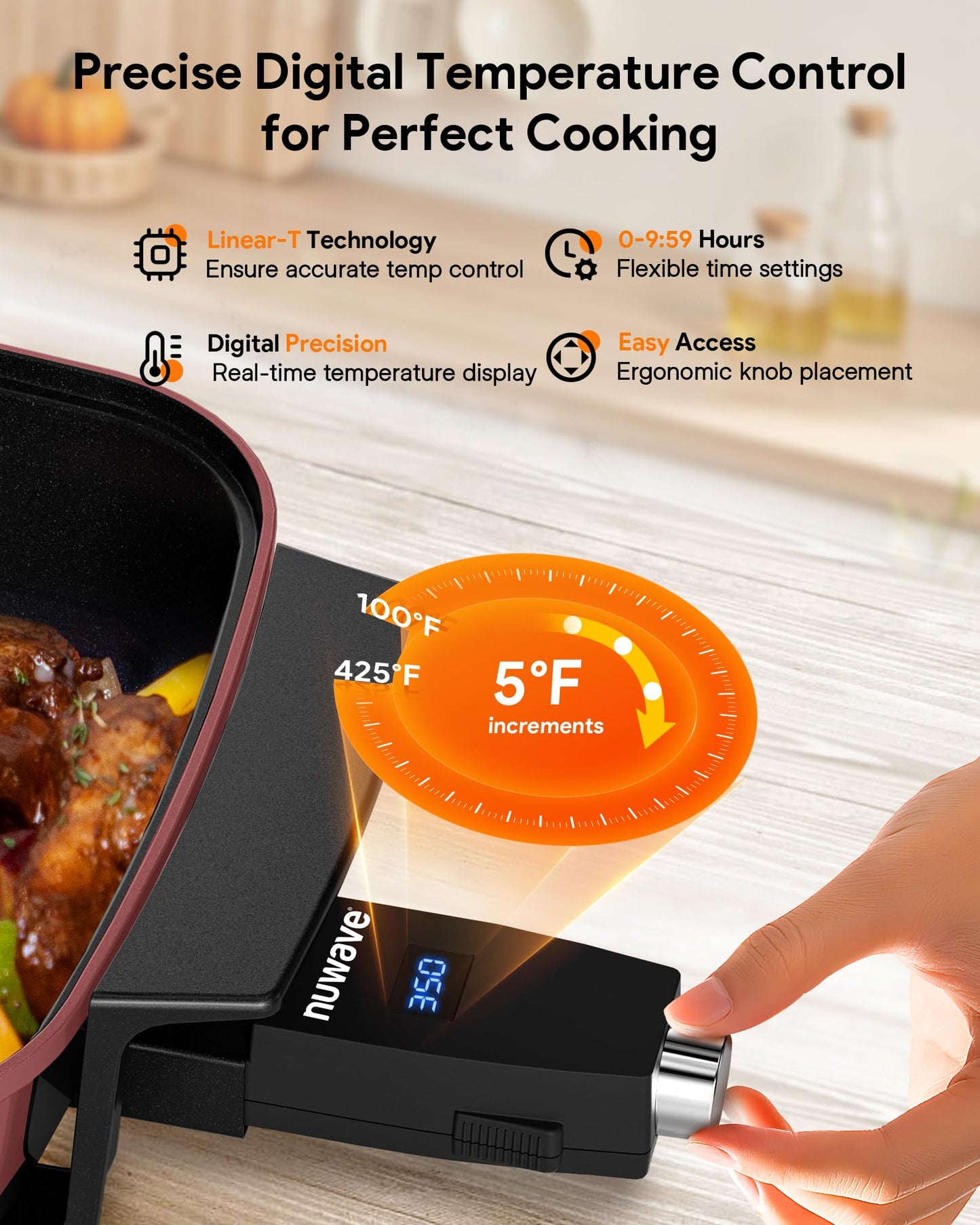 Medley XL Digital Electric Skillet (Cinnamon)