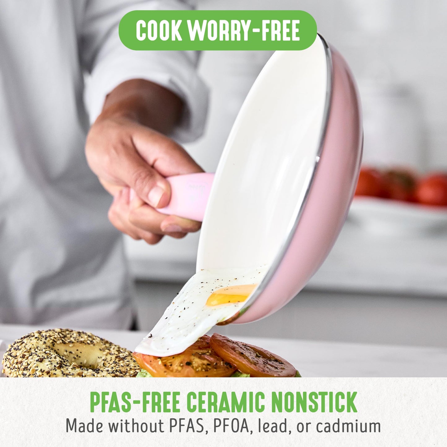 Non Stick Fry Pan Set (7" & 10" Frying Pan Skillet Set / Pink)