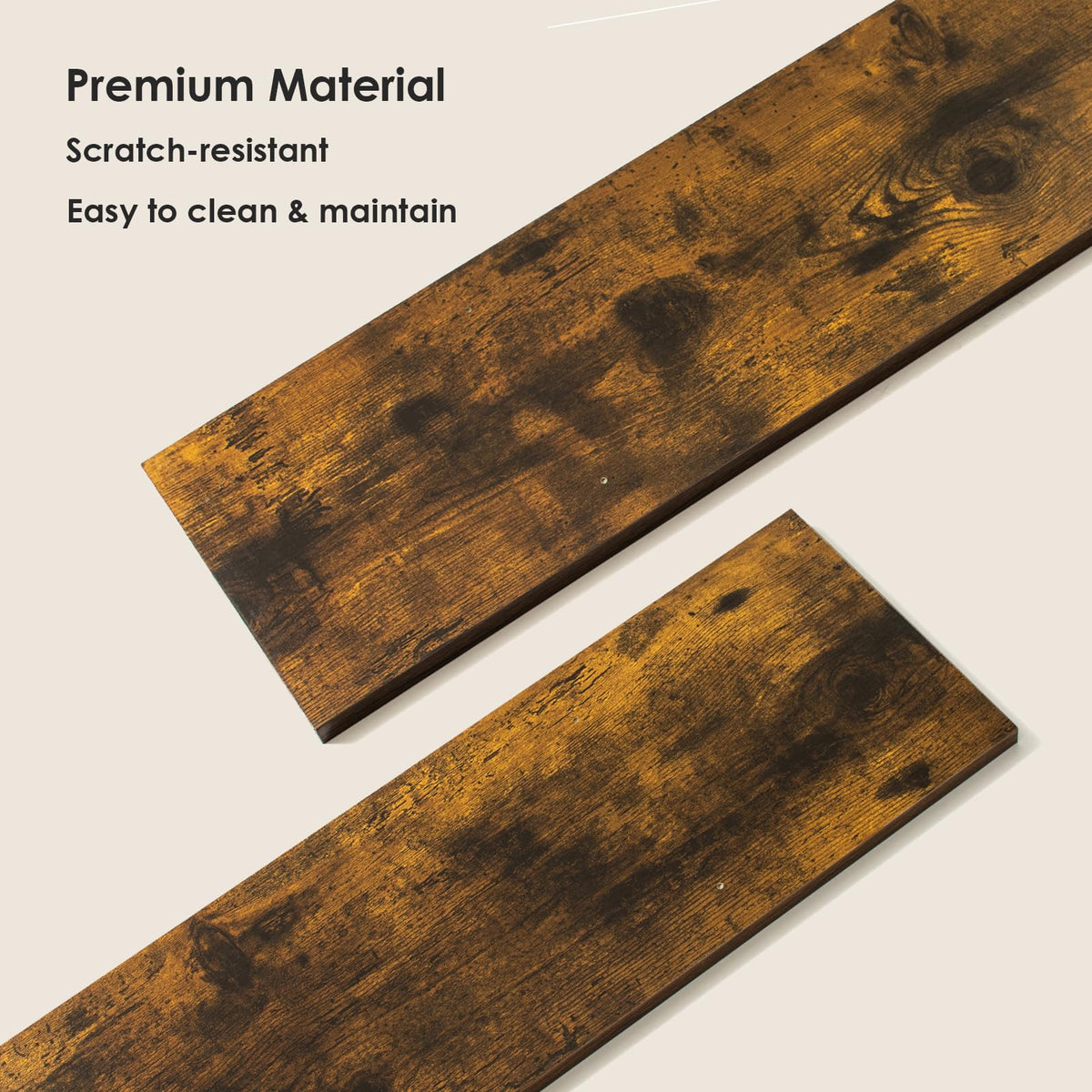 Wall Shelves 23.6" Long Floating Shelves with Metal Brackets (Rustic Brown / 23.6 Inch)