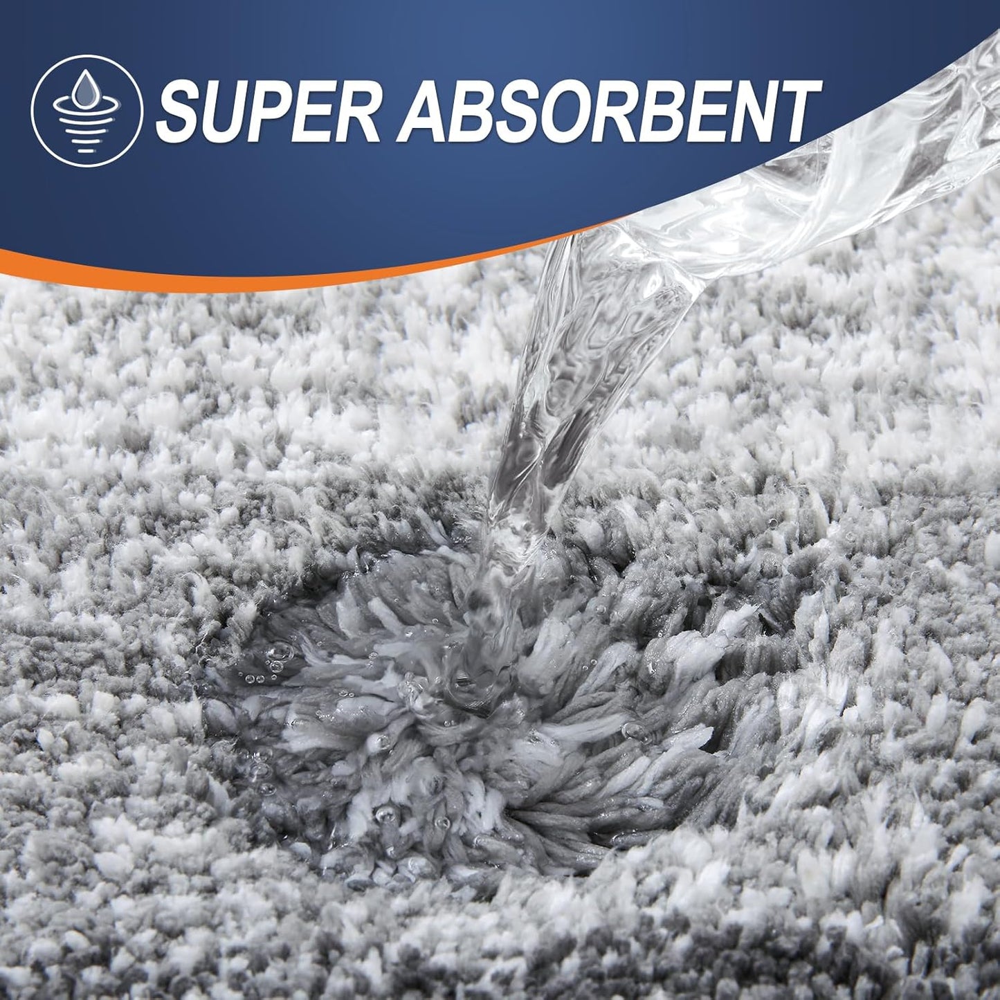 OLANLY Bathroom Rugs Mat 36x24, Extra Soft Absorbent Microfiber Bath Rugs, Rubber Backing, Quick Dry, Machine Washable Bath Mats for Bathroom Floor, Tub and Shower, Home Decor Accessories, Grey