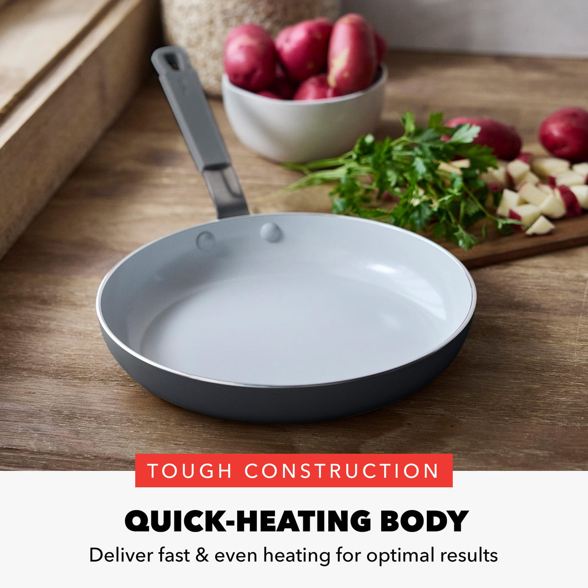 x Bobby Flay 10" Diamond Ceramic Nonstick Frying Pan (10" Frying Pan Skillet / Graphite)