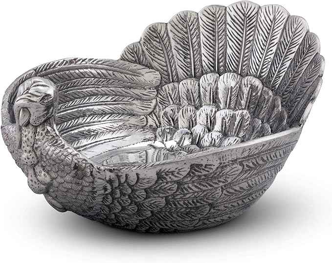Arthur Court Serving Salad Bowl Turkey Large Thanksgiving Table Serving Bowl Fruit Bowl Statement Piece 13 inch Long x 10.5 inch Wide