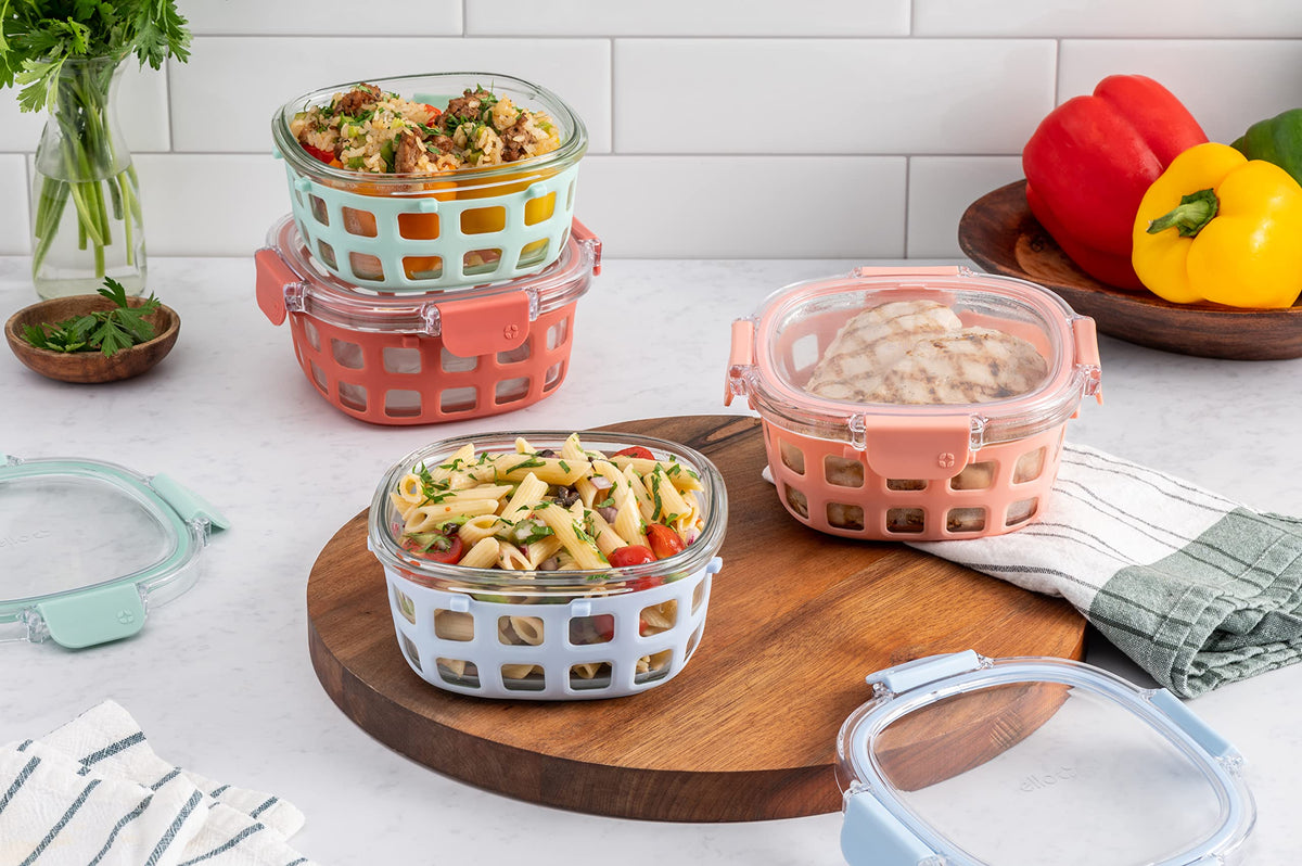 Duraglass 3.4 Cup Round Glass Meal Prep Containers (Melon Rounds / 3.4 Cup)