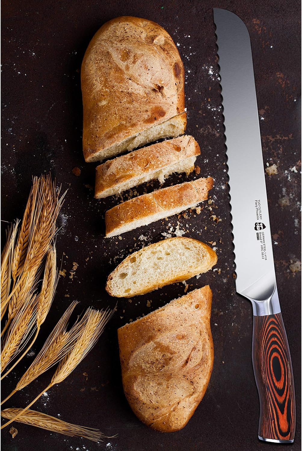 Bread Knife 9 inch Sharp Serrated Slicing Knife for Homemade Sourdough Bread