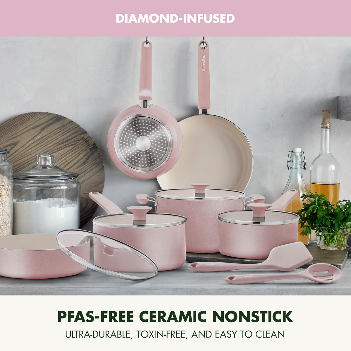Rio Advanced 12 Piece Cookware Set (12 Piece Cookware Set / Pink)