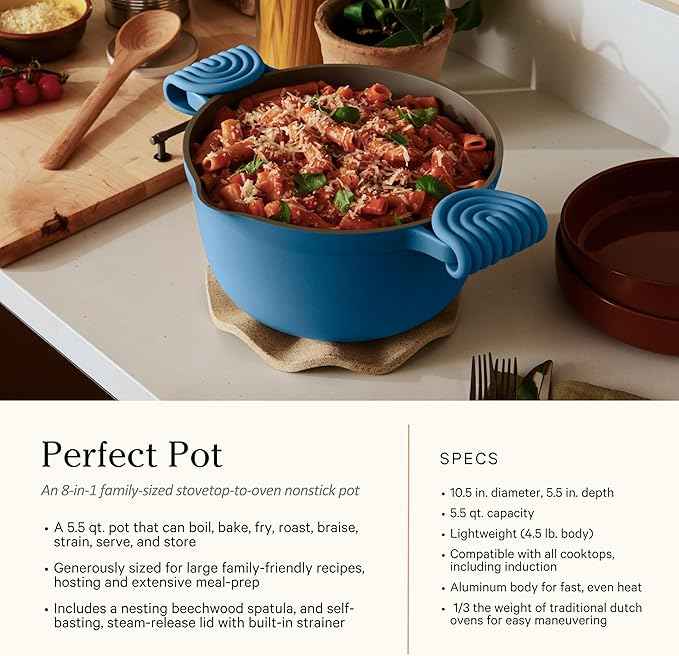 Our Place Cookware Set - 13-Piece Kit Including the Always Pan, Perfect Pot and Spatulas | Multifunctional, Toxin-Free Nonstick | Heat Safe up to 450°F | Oven, Stove, Induction | Forget-Me-Not Blue