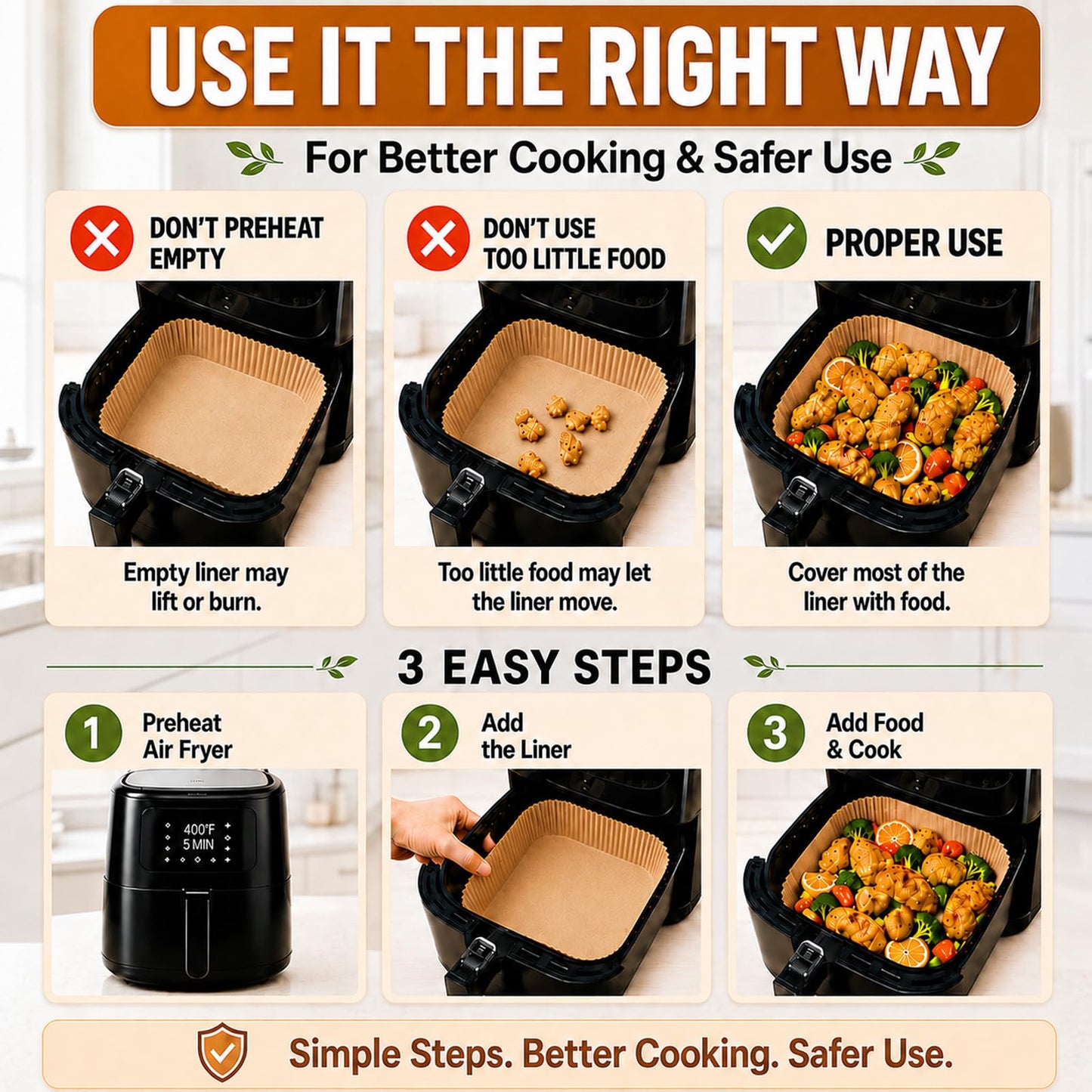 9 Inch Air Fryer Liners Disposable
