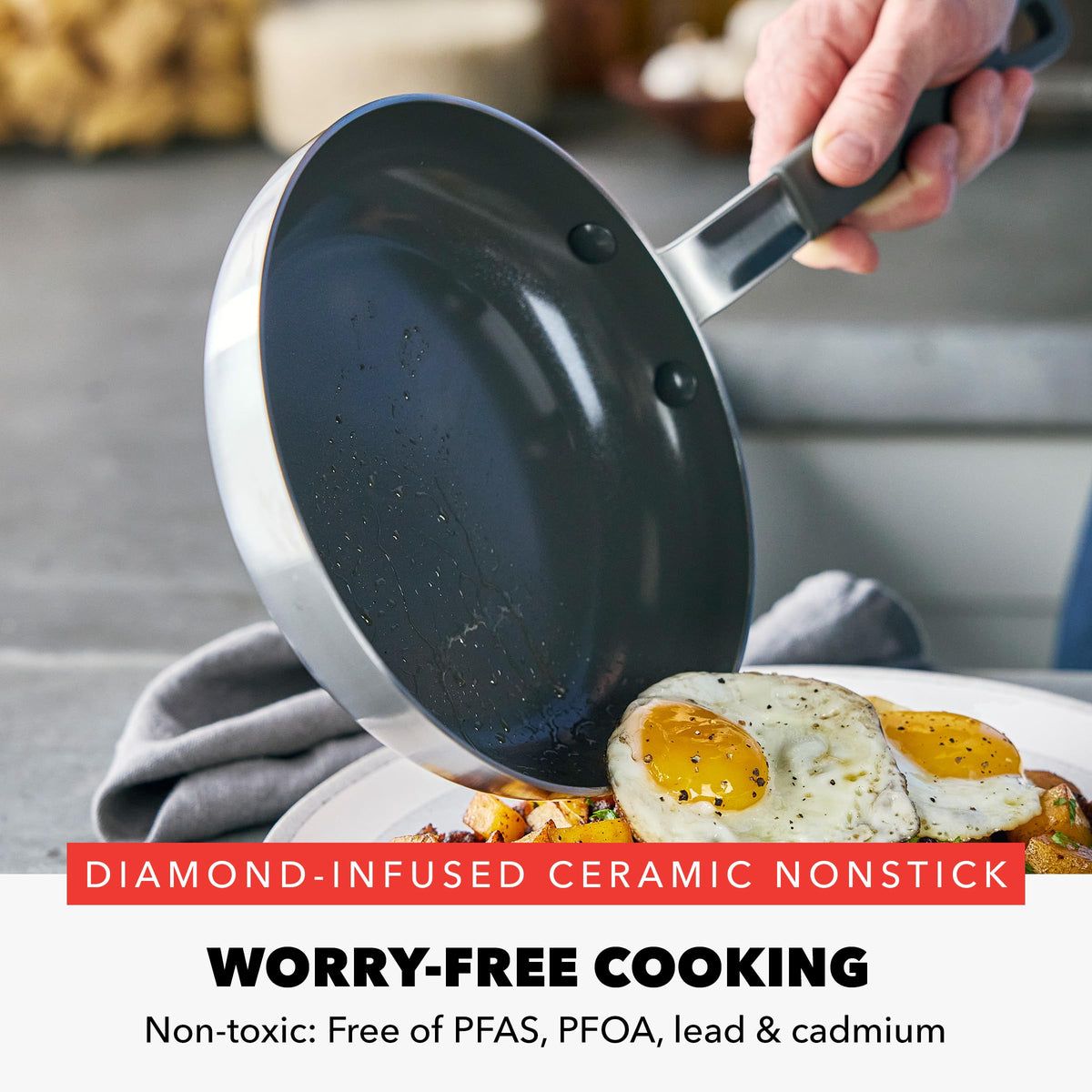 x Bobby Flay Stainless Steel 8” & 10” Frying Pan Skillet Set (8" and 10" Frying Pan Set / Stainless Steel)