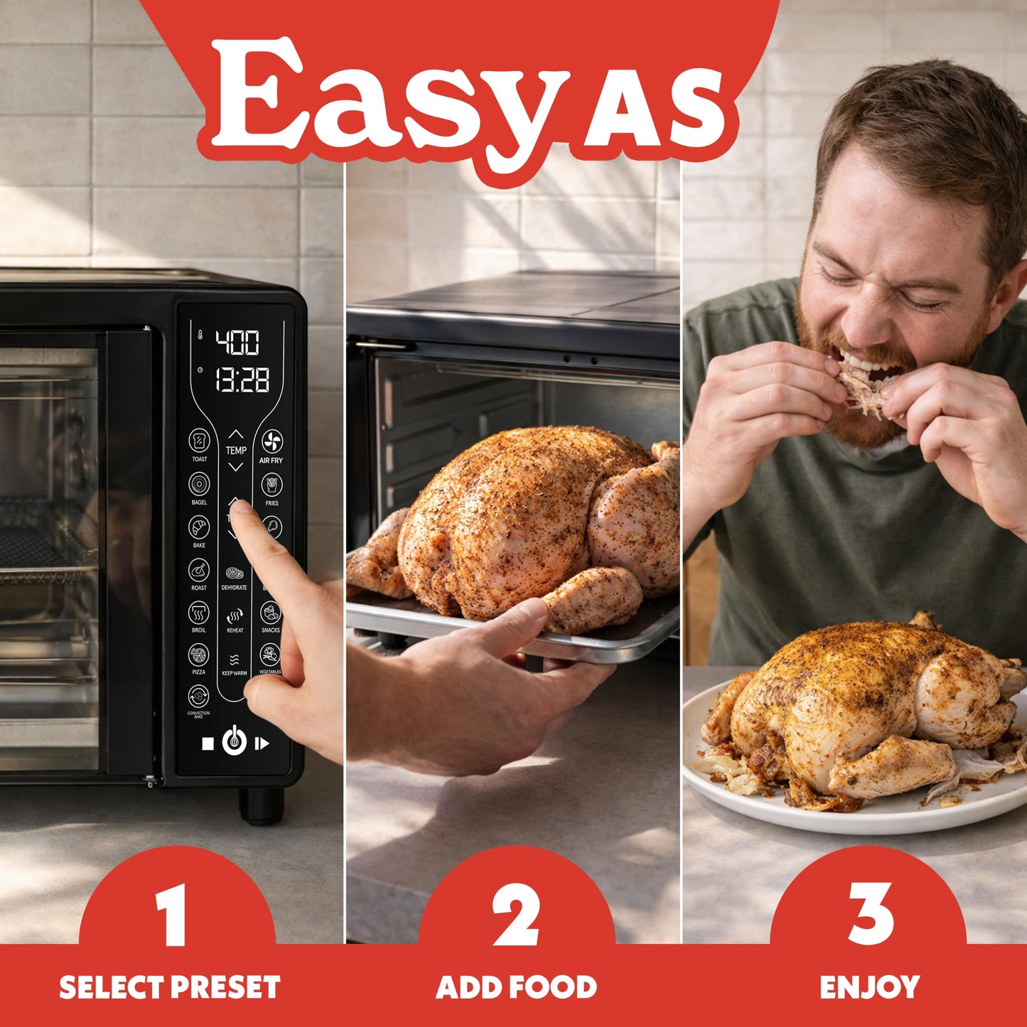Toaster Oven 6 (Black – 17 Presets)