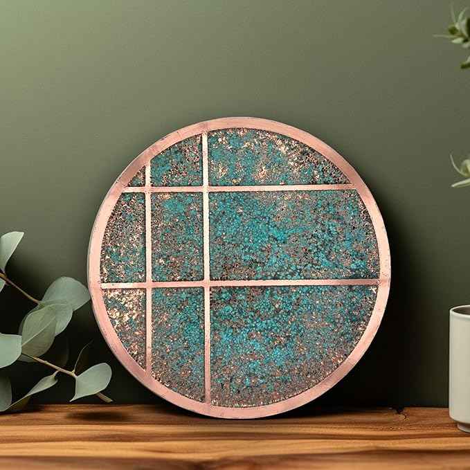 nooc art Handmade Copper Wall Art for Home, Living Room, Bedroom, Kitchen and Office Decor, Rustic Decorative Mural Art for Farmhouse Decor (Modern Copper, 17.7, Unframed)