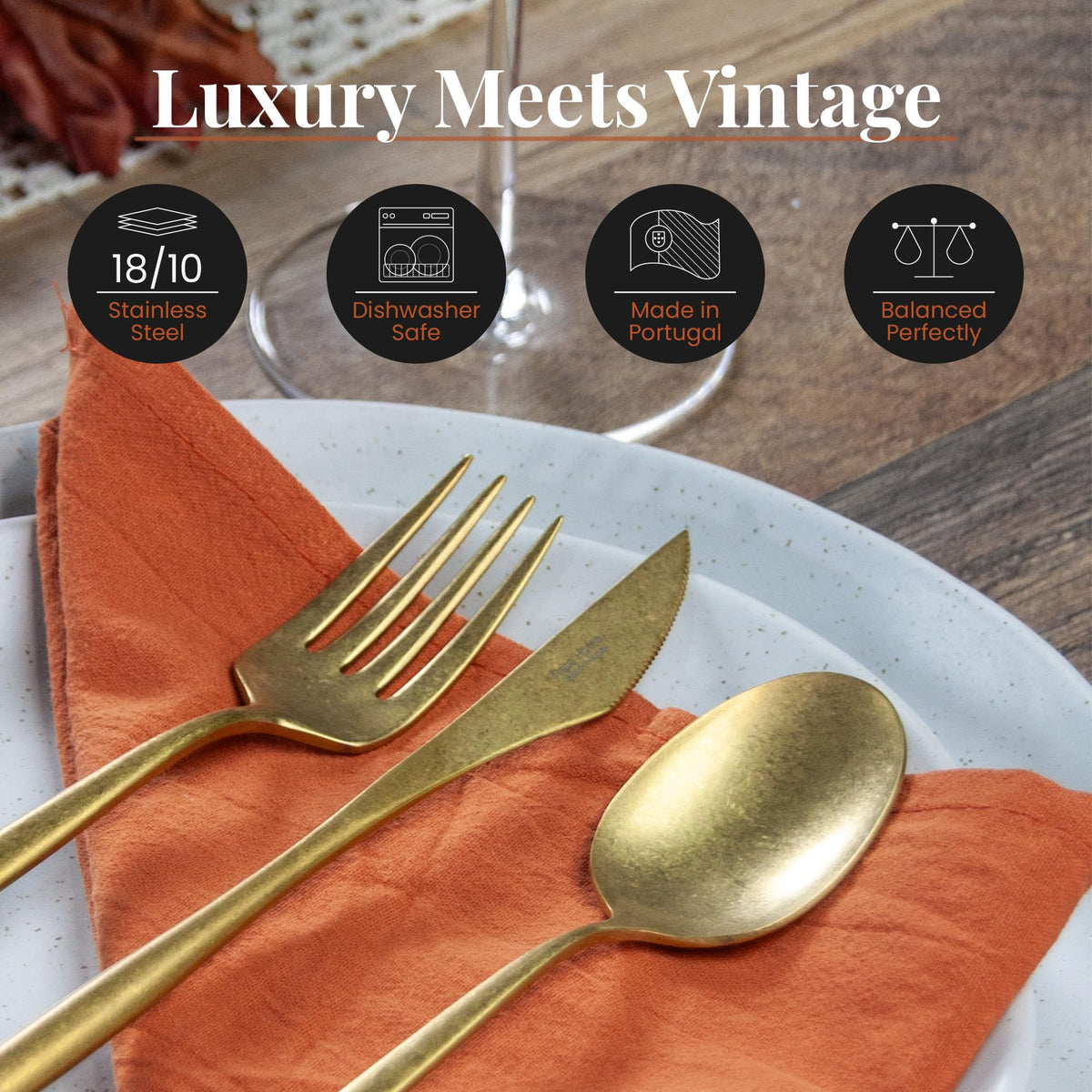 Luxury Vintage Flatware 20 (Vintage Gold)