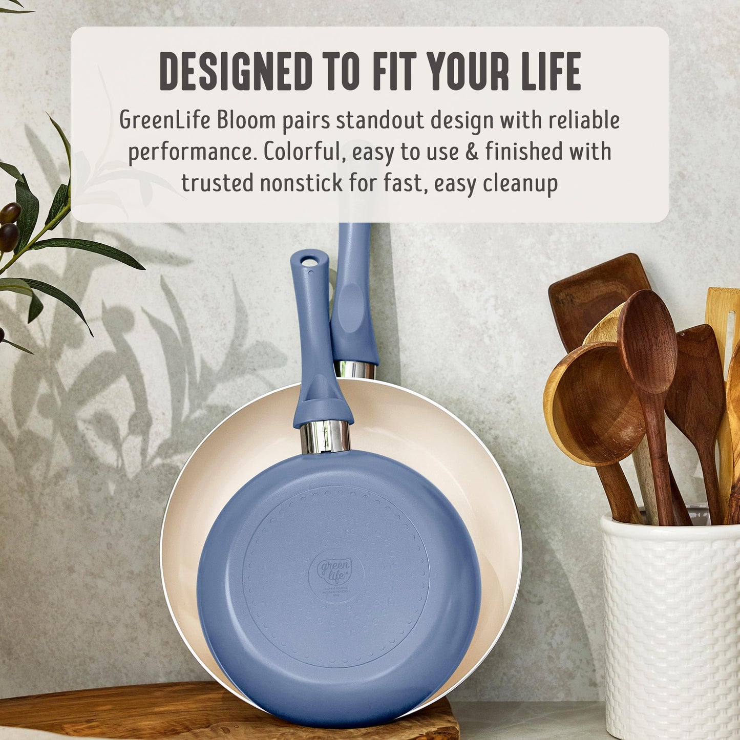 2 Piece 8" & 10" (8" and 10" Frying Pan Skillet Set / Slate Blue)