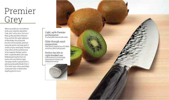 Shun Cutlery Premier Grey Bread Knife 9”, Long Serrations Glide Through Bread, Hammered TSUCHIME Finish, Ideal for Cakes and Pastries, Authentic, Handcrafted, Japanese Serrated Kitchen Knife