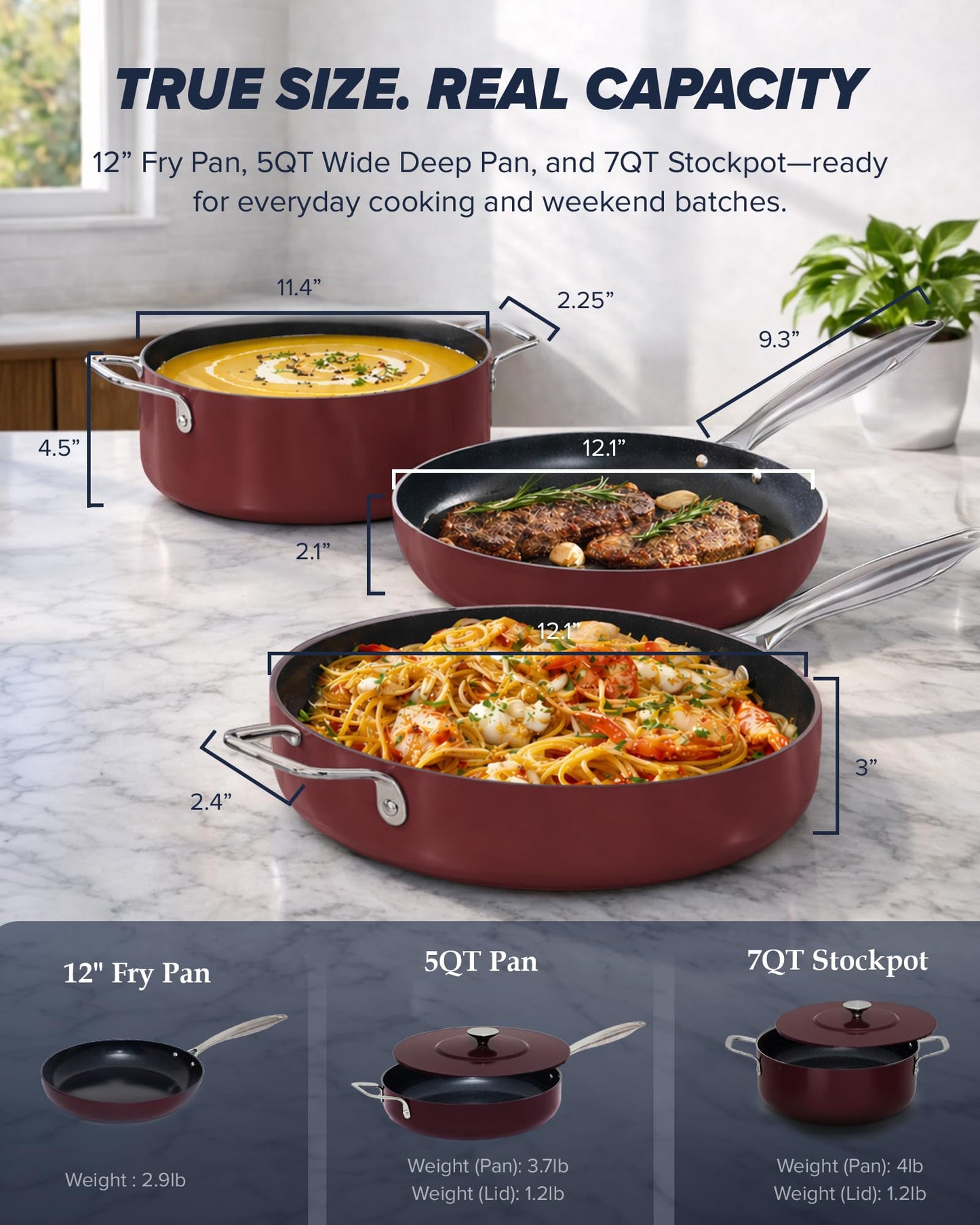 Essential Series 5PC Ceramic Cookware Set PFAS (Cinnamon)