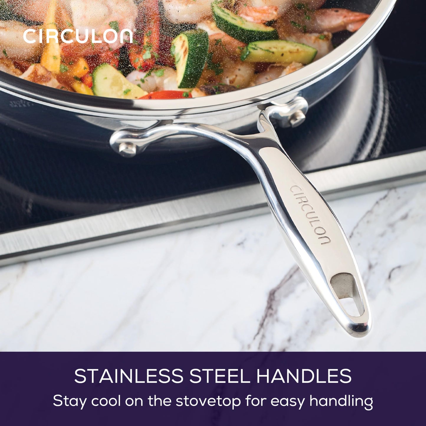 C1 Series Clad Stainless Steel with ScratchDefense Technology Cookware Nonstick Induction Frying Pans (Set (8.5-Inch, 10-Inch & 12.5-Inch))