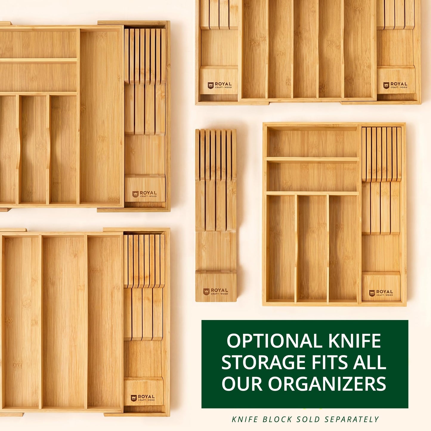 Luxury Bamboo Utensil Rack and Silverware Organizer