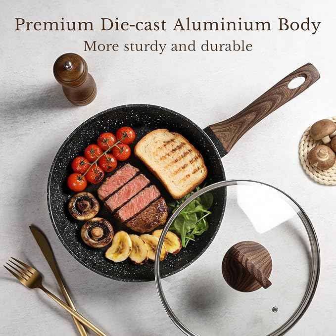 EWFEN 25 Pcs Pots and Pans Set, Nonstick Ceramic Cookware Sets, Healthy Non-Toxic, Large Capacity, Induction Compatible, Cooking Set with Frying Pans & Saucepans, PFAS/PTFE/PFOA Free, Classic Black
