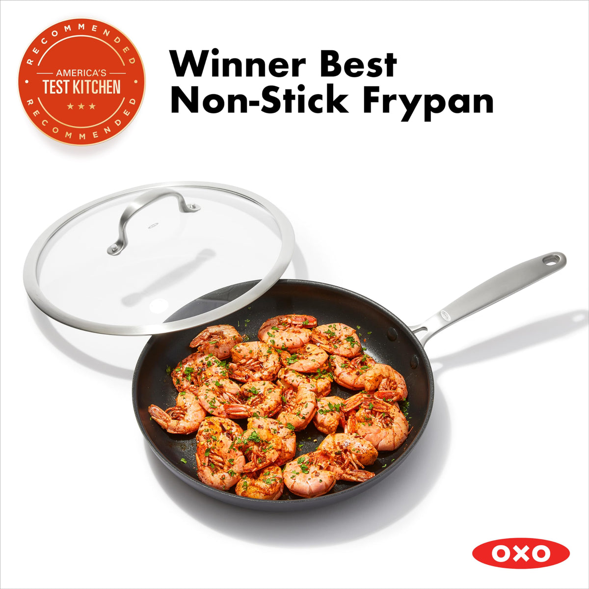 Enhanced 12” Nonstick Frying Pan Skillet with Lid (12" Frying Pan with Lid / Black)