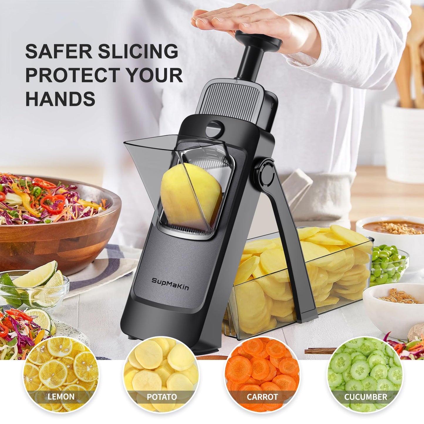 Safe Mandoline Slicer Plus (U4 Black)