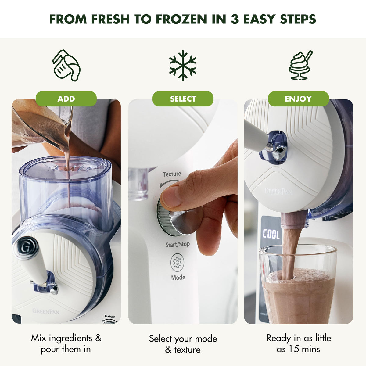 Frost Ice Cream Maker & Slushie Machine (4 Pint Ice Cream & Frozen Drink Maker / Cream White)