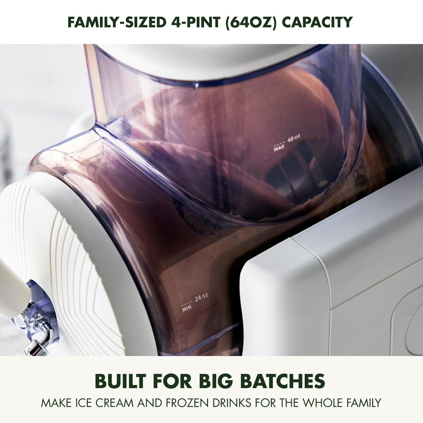 Frost Ice Cream Maker & Slushie Machine (4 Pint Ice Cream & Frozen Drink Maker / Cream White)