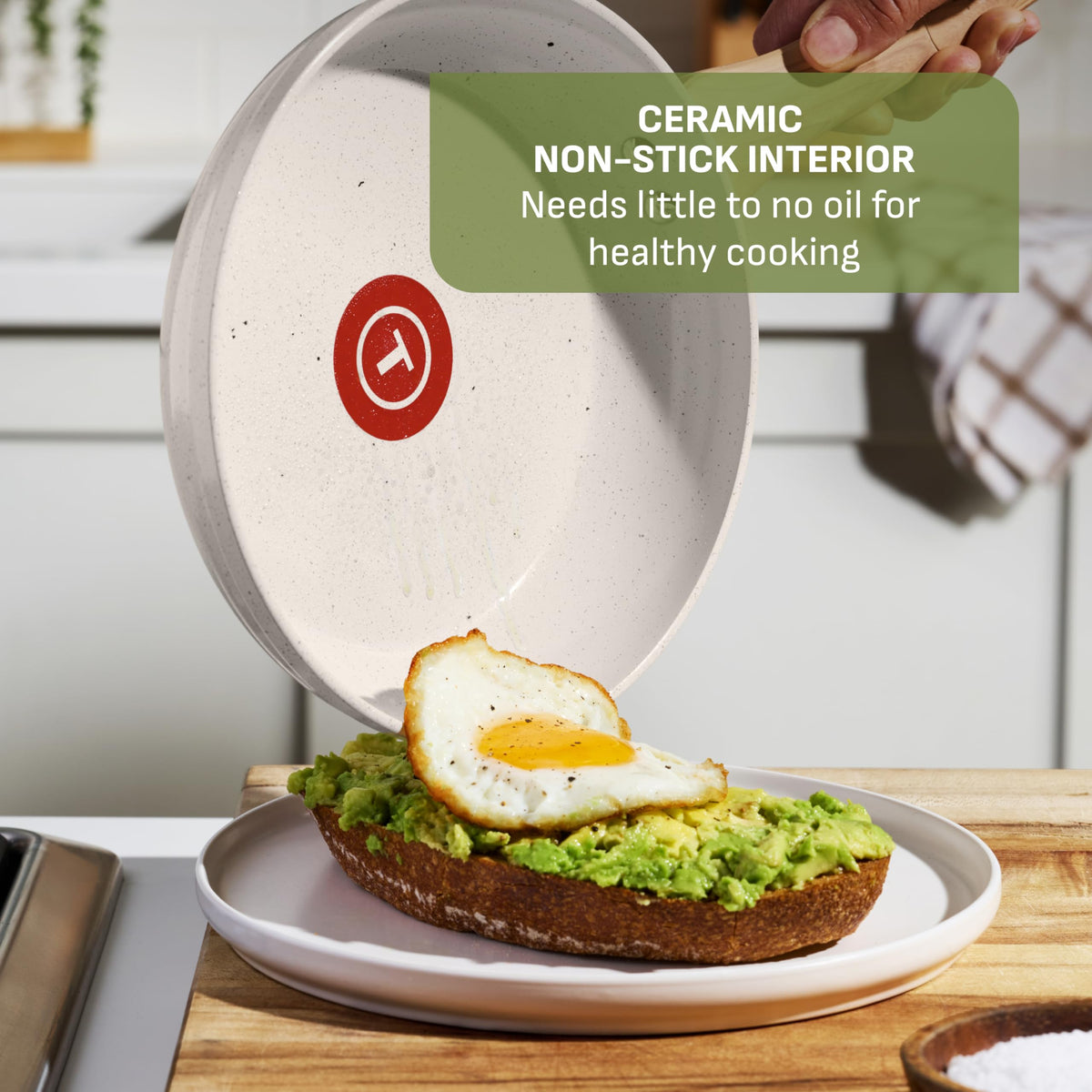 Revive Ceramic Nonstick Pots and Pans Set (Beige Granite / 12-Piece)