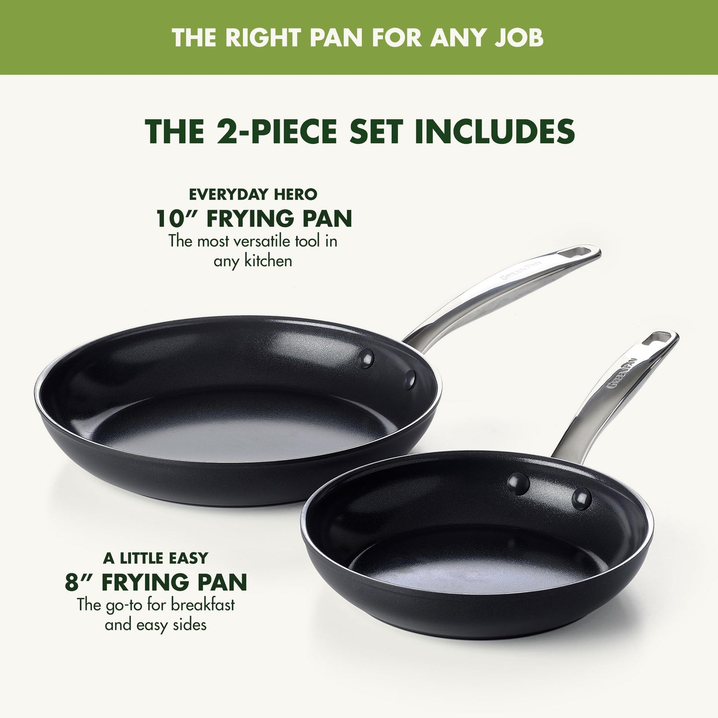 Chatham Prime Midnight 8" and 10" Frying Pan Set (8" and 10" Frying Pan Skillet Set)