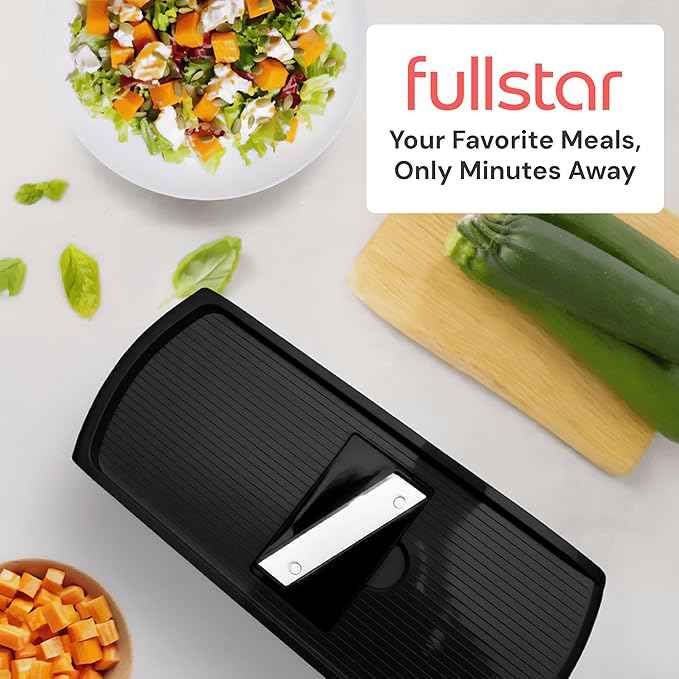 Fullstar Premium Vegetable Chopper and Mandoline Slicer - Food Chopper and Spiralizer with Container, Julienne Slicer, Fruit Slicer, Veggie Cutter, Kitchen Gadgets & Gift for Mom (14 in 1, Silver)