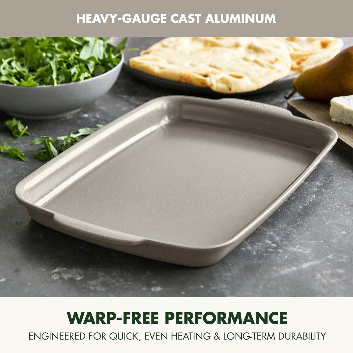Premiere Ovenware Healthy Ceramic Nonstick 13" x 9" Quarter Sheet Baking Pan (13" x 9" Quarter Sheet Pan / Taupe)
