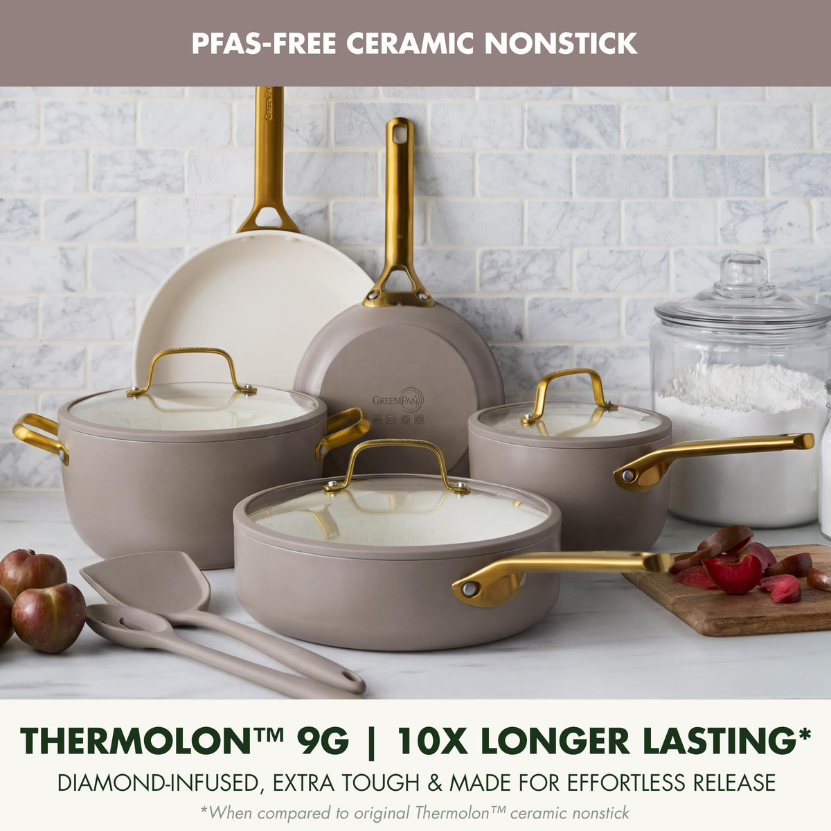 Nonstick Reserve Pro 10 Piece Cookware Set (Latte / 10 Piece Cookware Set)