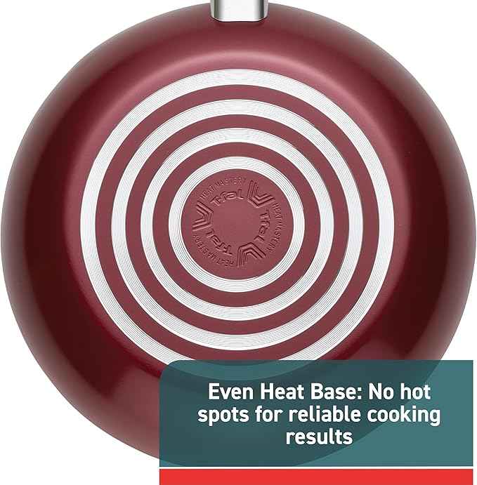 T-fal Essence, 20 Piece Non-Stick pots and pans Cookware Set, Red