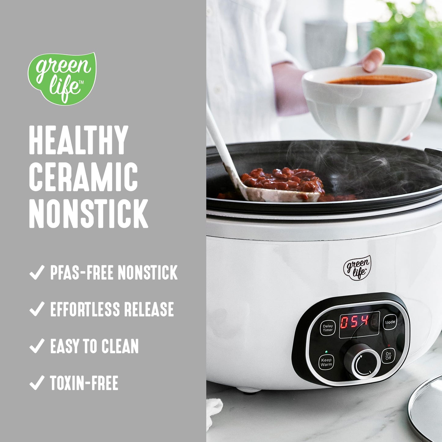 6QT Ceramic Nonstick Slow Cooker