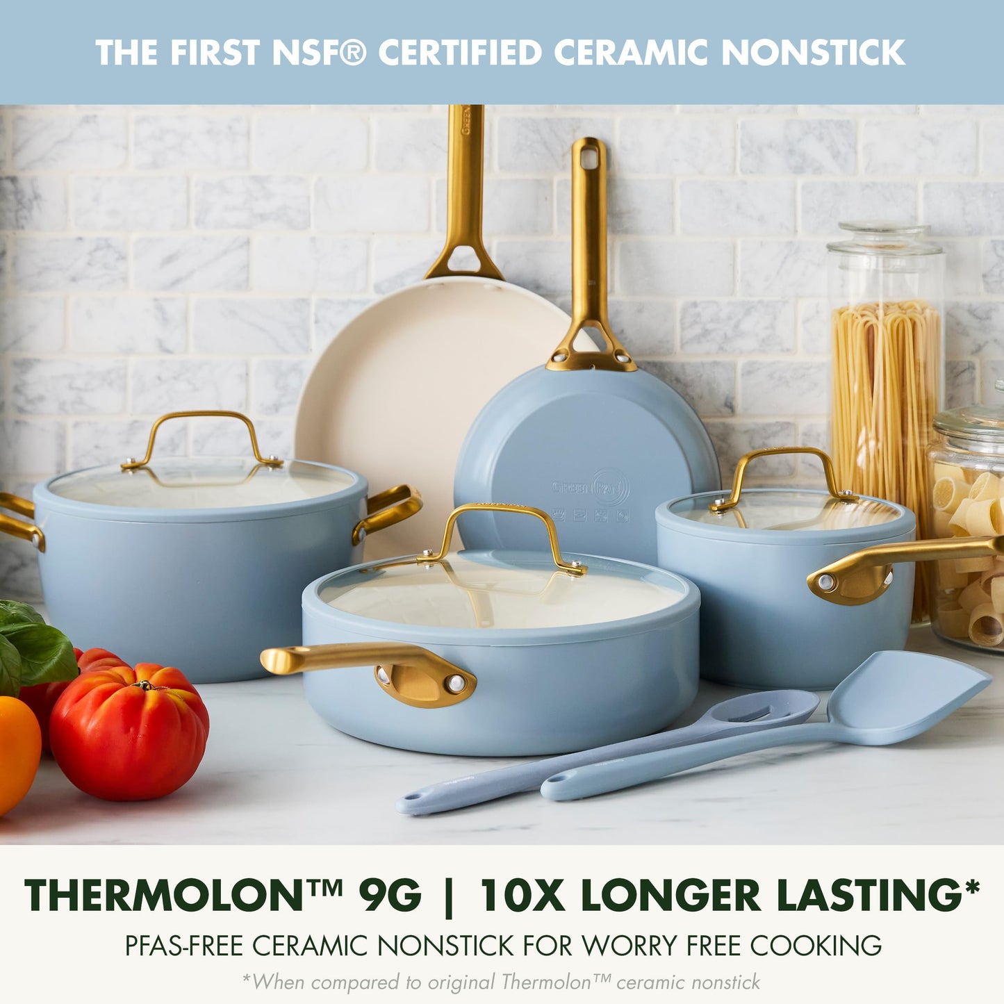 Nonstick Reserve Pro 10 Piece Cookware Set (Glacier Blue / 10 Piece Cookware Set)