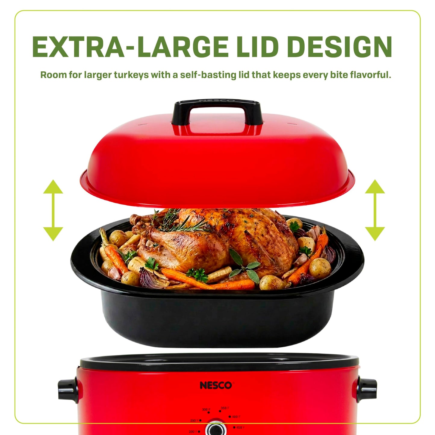 MWR18‑12 Electric Roaster Oven for Family‑Size Meals (Red)