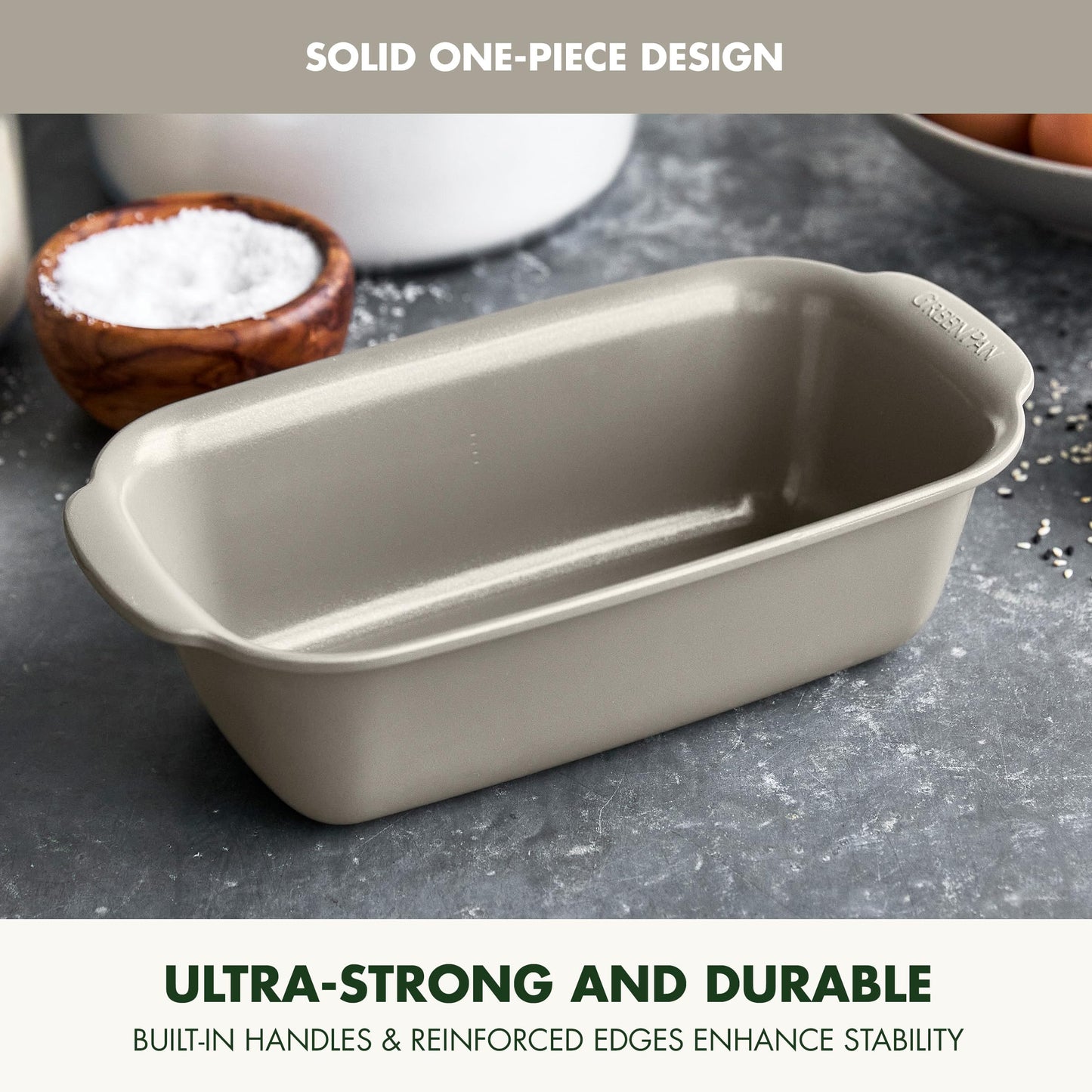 Premiere Ovenware Healthy Ceramic Nonstick 1 lb. Loaf Baking Pan (1 lb. Loaf Pan / Taupe)