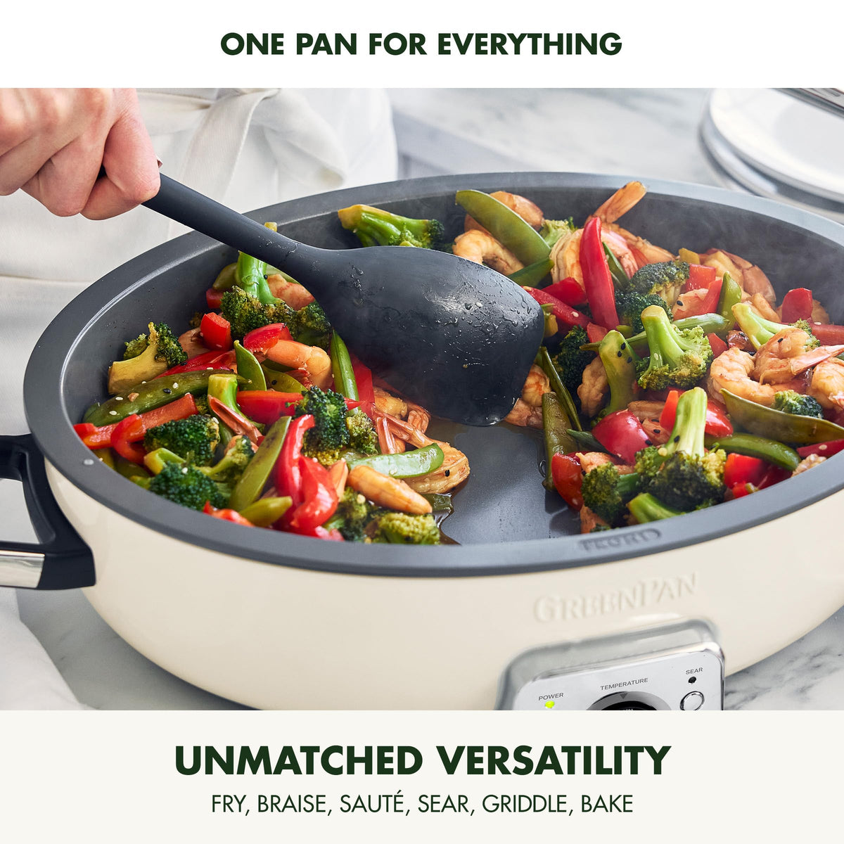 Elite 5.5QT Electric Oval Skillet (5.5 Quarts / Cream White)