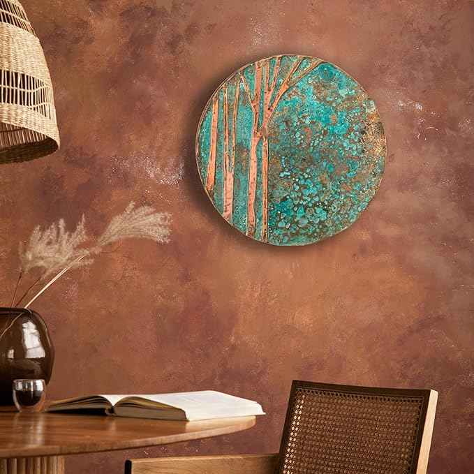nooc art Handmade Copper Wall Art for Home, Living Room, Bedroom, Kitchen and Office Decor, Rustic Decorative Mural Art for Farmhouse Decor (Tree of Life, 11, Unframed)