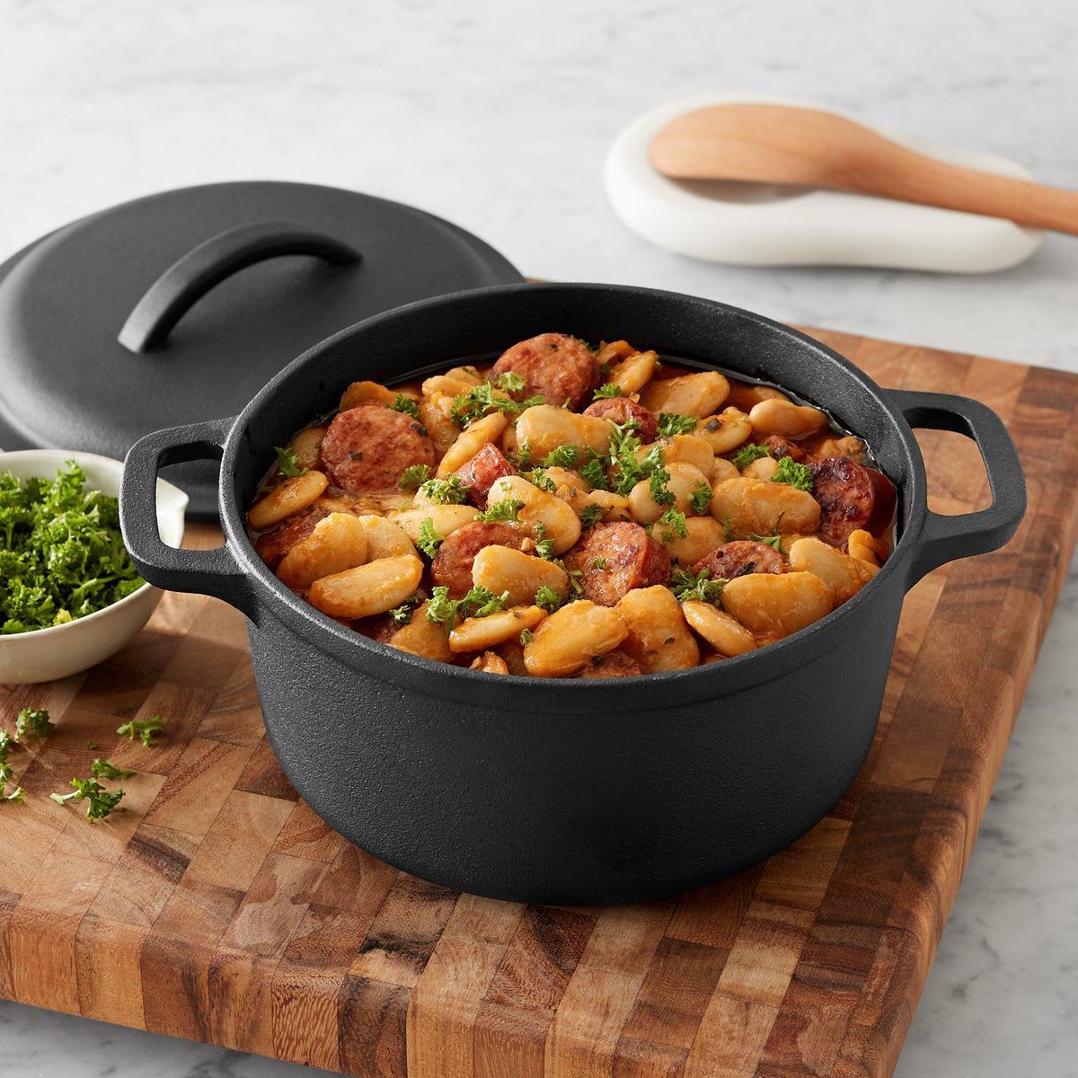 Pre Seasoned Cast Iron Mini Dutch Oven Pot with Lid and Dual Handles (2-Quart)