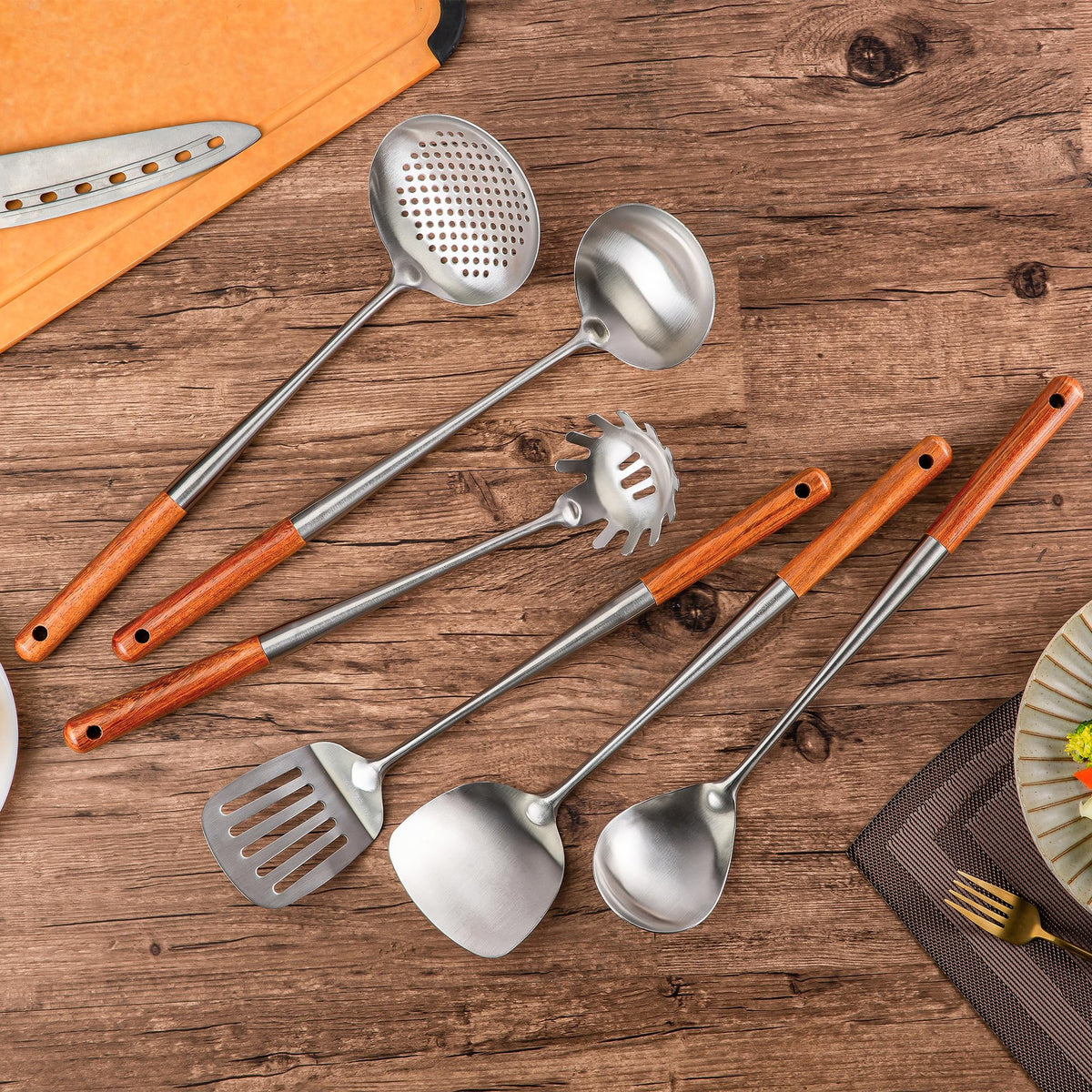 304 Stainless Steel Kitchen Utensil Sets (6 Count)